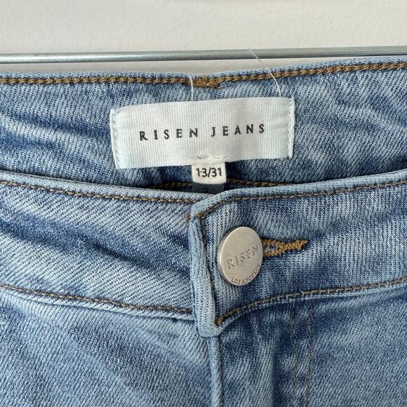 Risen Jeans Light Wash Straight Wide Cuff Jeans with Seam Size 31 - Picture 2 of 7